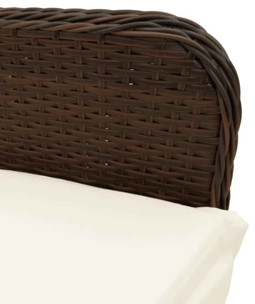 3 részes barna polyrattan kerti bisztrógarnitúra párnákkal