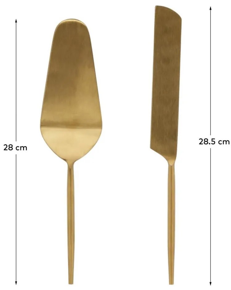 Rozsdamentes acél torta tálaló készlet 2 db-os Lite – Kave Home