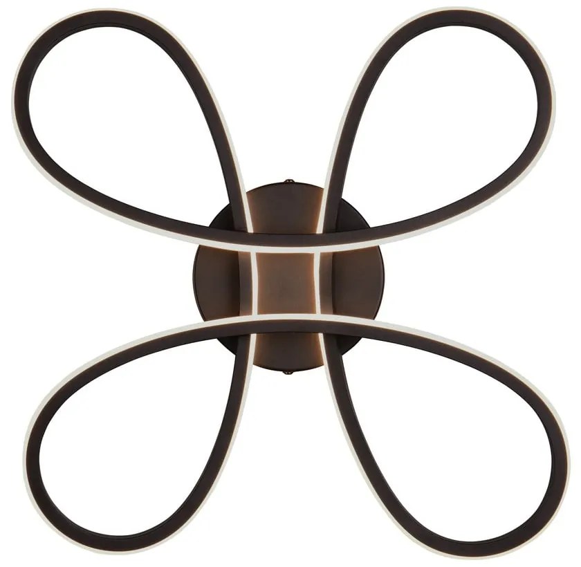 Fekete LED mennyezeti lámpa 40x40 cm Fly – Trio