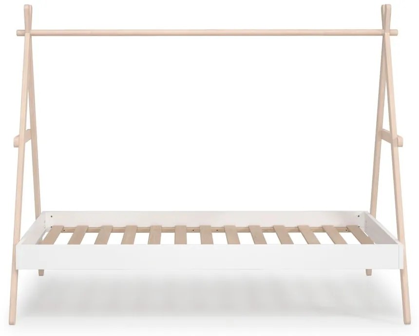 Fehér-natúr színű házikó alakú borovi fenyő gyerekágy 90x200 cm Trufa – Marckeric