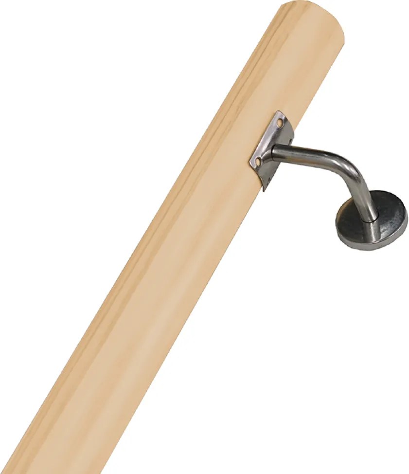 Fogantyú/korlát, tömör fa, természetes, 200 cm, MANEL TYP 2
