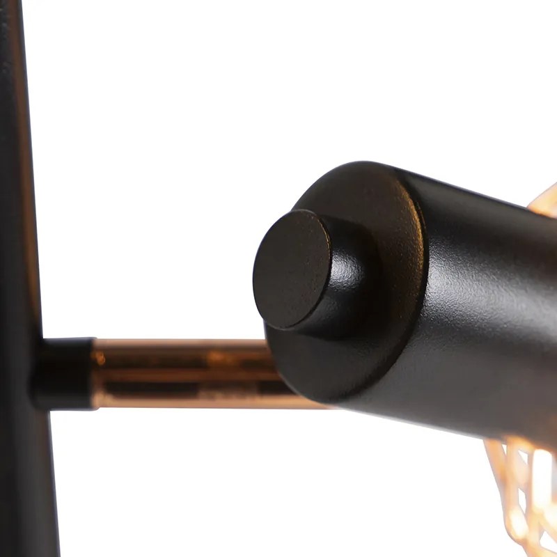 Állólámpa fekete rézzel 3-lámpás - Mesh