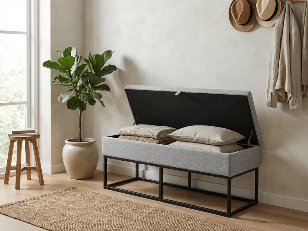 Pad tárolóval TAURO 112x48 cm, szürke