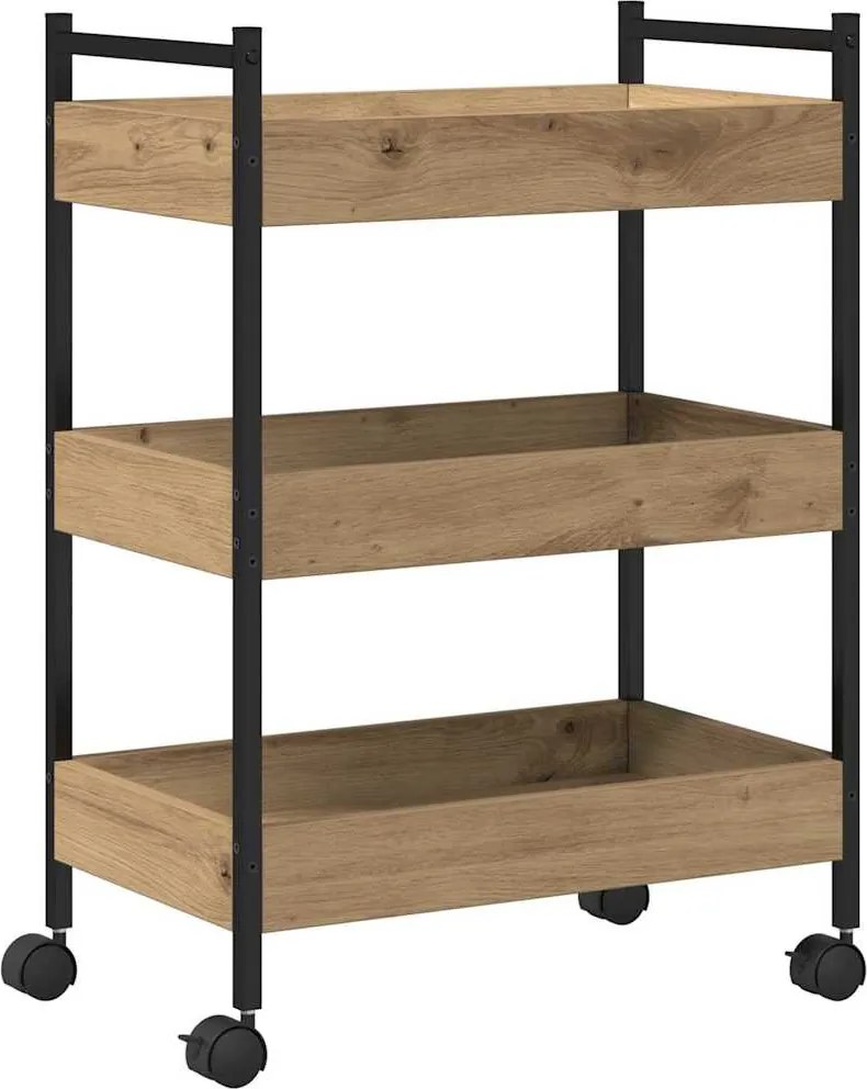vidaXL Konyhai kocsi Artisan tölgy 50 x 30 x 70 cm Faanyag