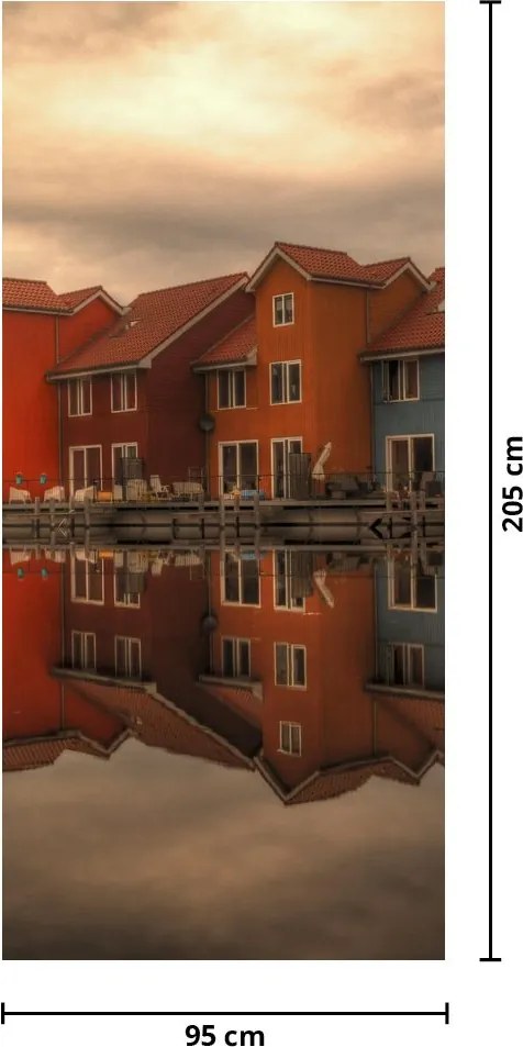 Fotótapéta ajtóra - Színes házak (95x205cm)