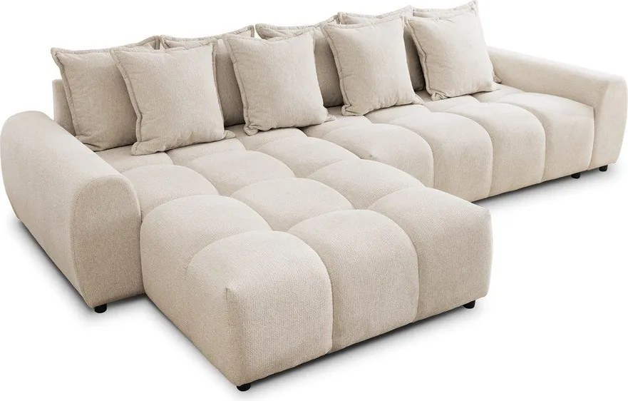 Bézs sarokkanapé (bal oldali-heverő résszel) Albane – Ropez
