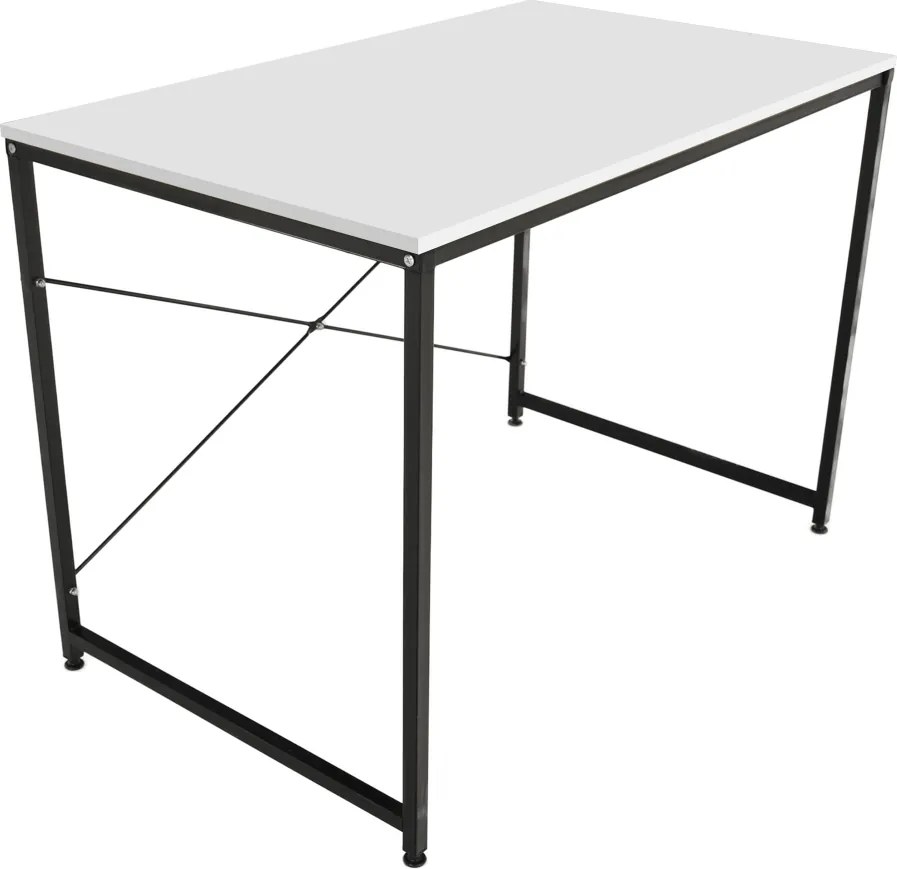 Íróasztal, fehér/fekete, 120x60 cm, MELLORA