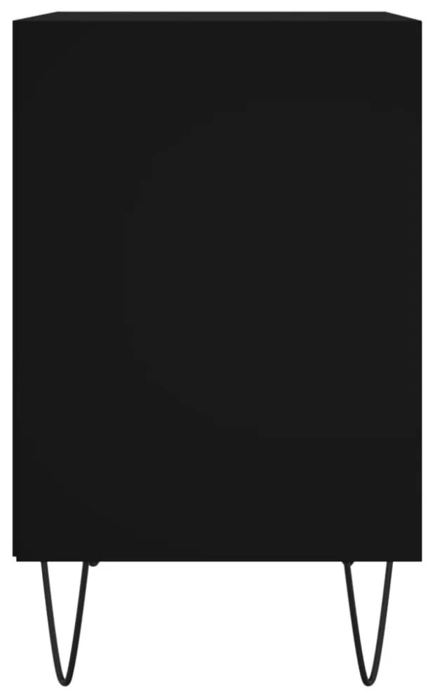 2 db fekete szerelt fa éjjeliszekrény 40x30x50 cm