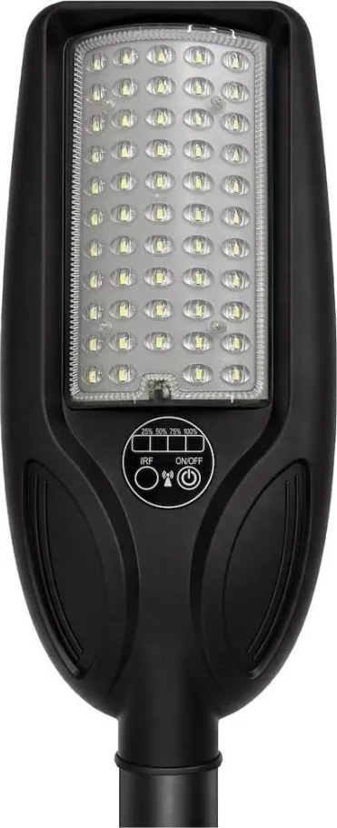 LED dimmelhető napelemes utcai lámpa érzékelővel VENICE 50W/4000 mAh IP65 fekete + távirányító