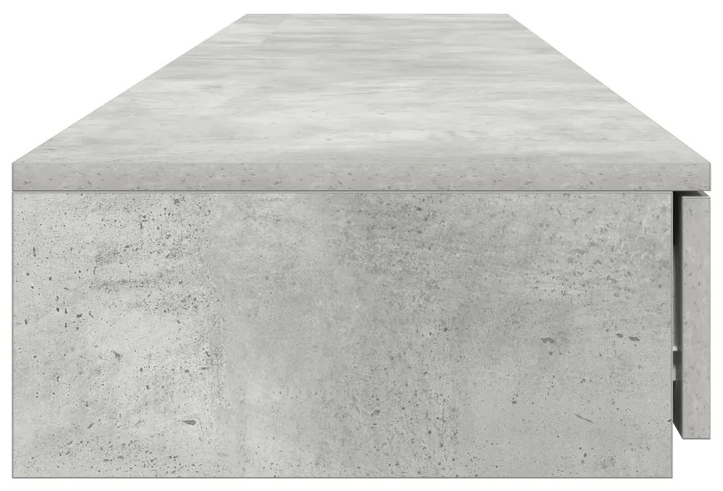 Ágy Fiókok Beton Szürke 200x36,5x16,5 cm Mérnöki Fa