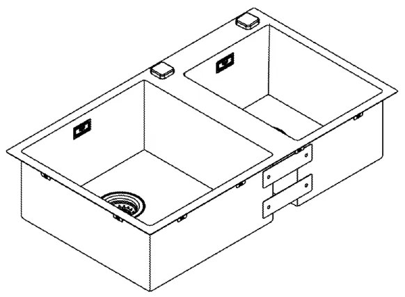 GROHE 31855SD0 - K700 konyhai mosogató 860 × 500 mm, rozsdamentes acél