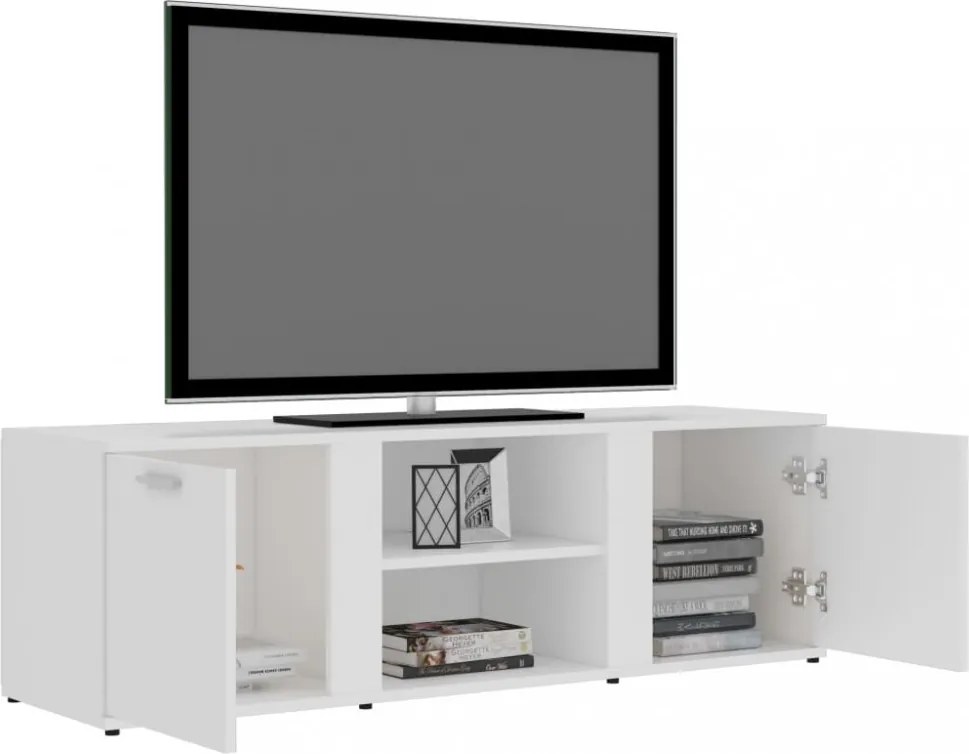 fehér szerelt fa TV-szekrény 120 x 34 x 37 cm