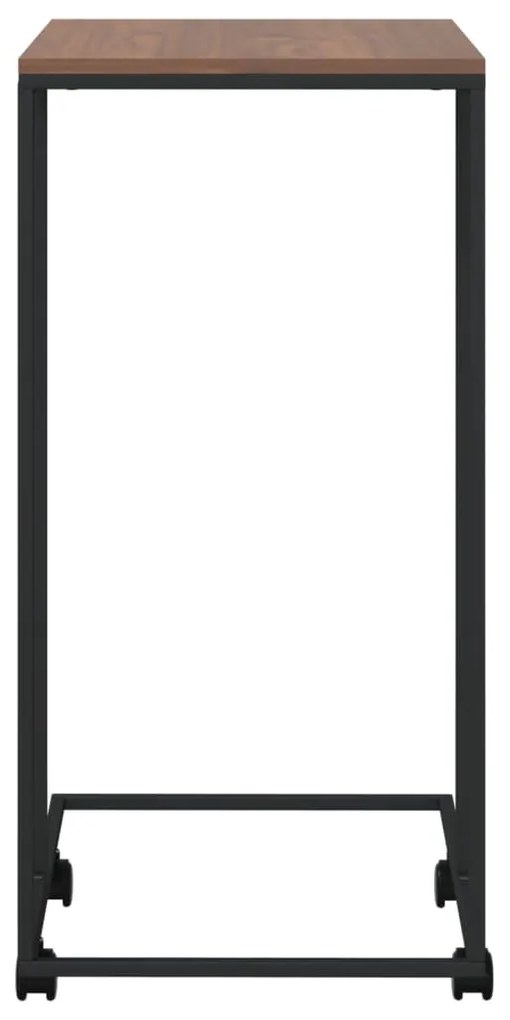 Fekete szerelt fa kisasztal kerekekkel 40 x 30 x 63,5 cm