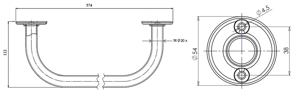 AQUALINE 8010 törülközőtartó 50 cm, fehér