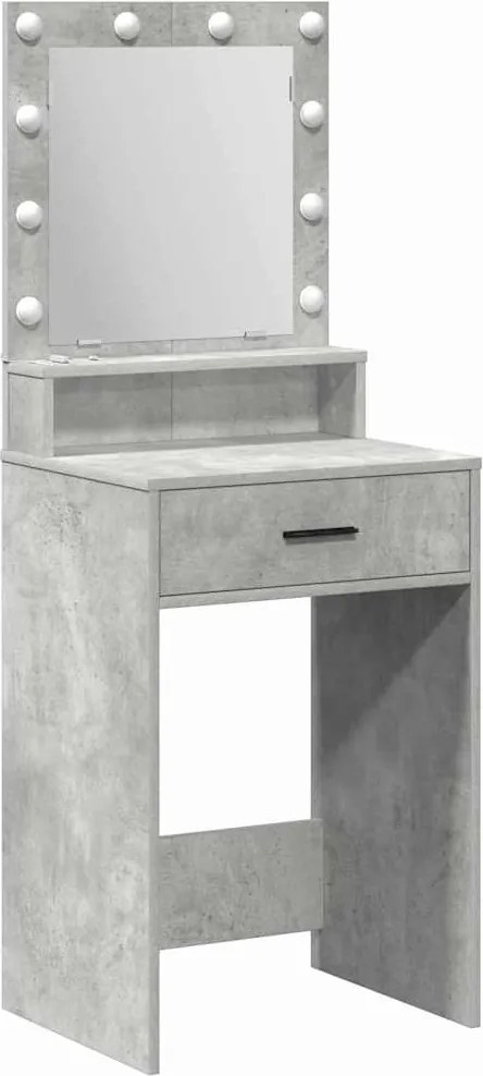 vidaXL Öltözködőasztal fiókkal Beton Szürke 50 x 41 x 135 cm Faanyag