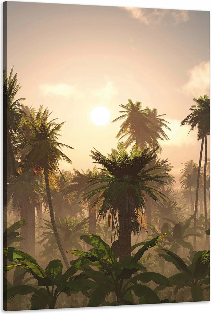 Vászonkép Naplemente Pálmafák Natura 60x90 cm