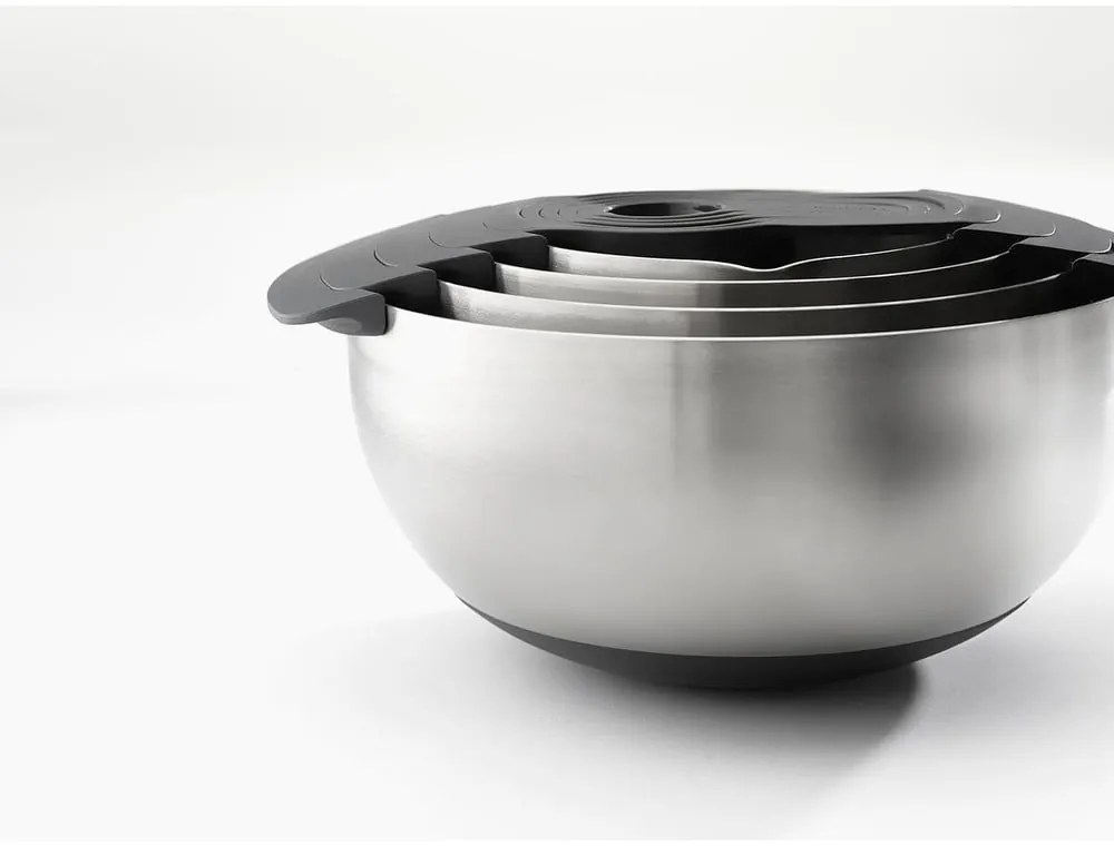 Fényes ezüstszínű tál készlet 9 db-os Nest 100 Collection – Joseph Joseph