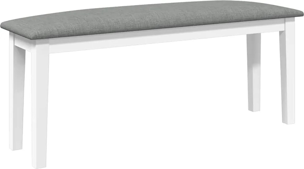 vidaXL fehér tömörfa gumiból pad 110 cm