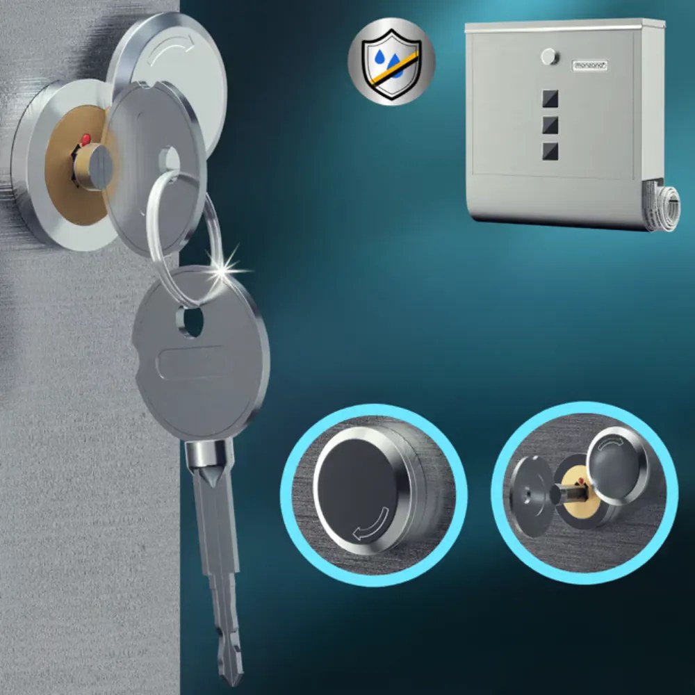 POST postaláda újságtartóval, 30,5x10x33,5cm, ezüst Monzana