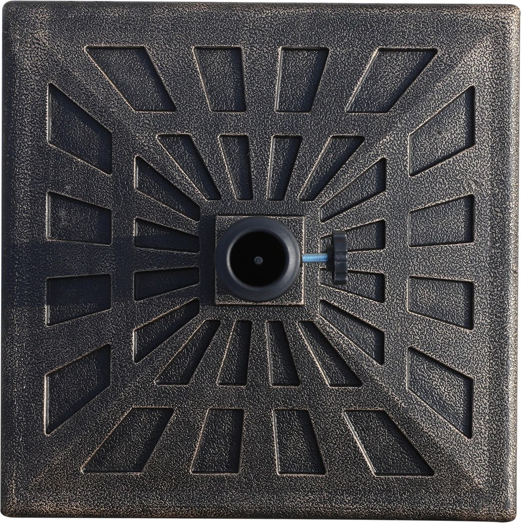 Outsunny 15 kg-os Négyzetes Napernyő Állvány, Napernyő Súly, Állvány 38 mm Átmérőjű Oszlophoz, Erkélyhez, Teraszhoz, Kerthez, Bronz | Aosom