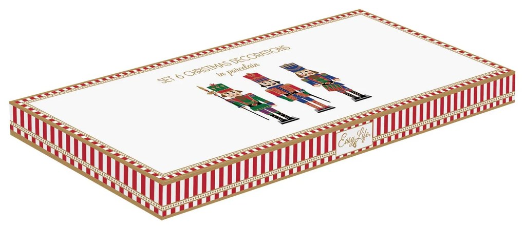 Diótörő formájú porcelán karácsonyfadísz Nutcrackers