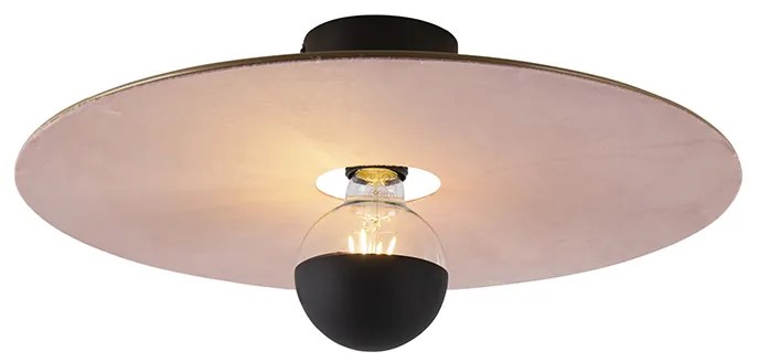 Mennyezeti lámpa fekete lapos árnyékolóval rózsaszín 45 cm - Combi