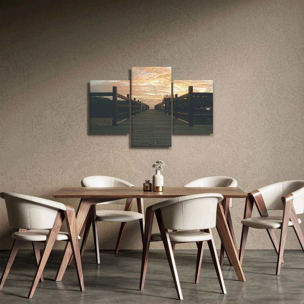 Egy fa móló képe a tó felett (90x60 cm)