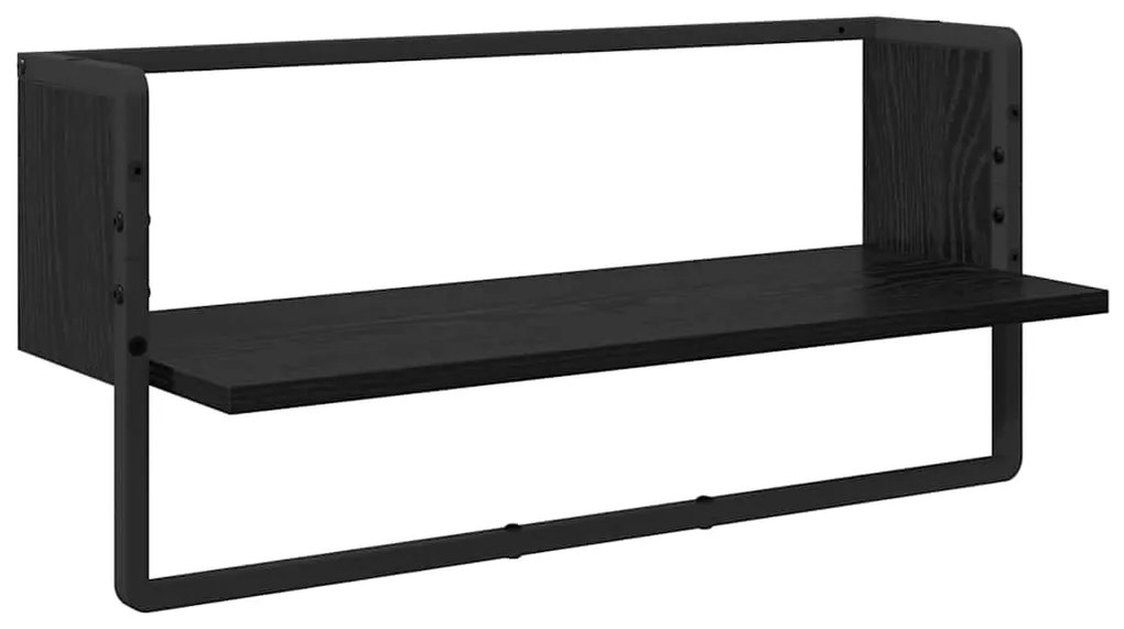 Fali polc készlet 4 pcs Fekete tölgy 65 x 25 x 30 cm Faanyag