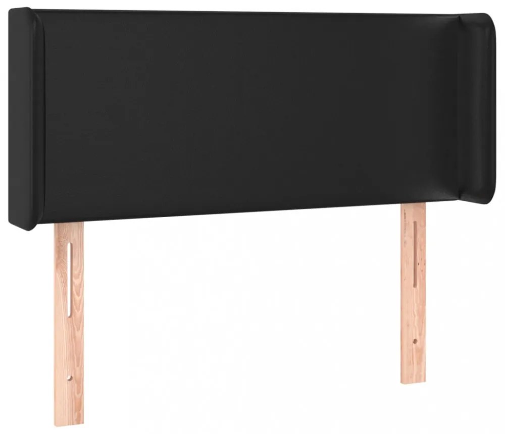 fekete műbőr LED-es fejtámla 93 x 16 x 78/88 cm