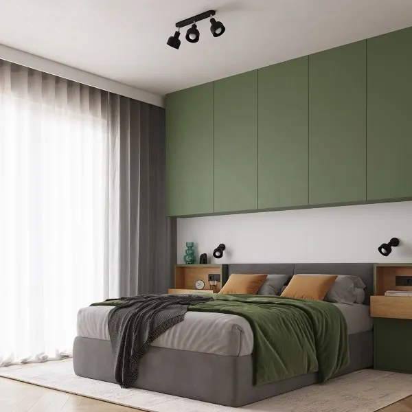 Sollux SL.1318 - Spotlámpa ELBA 3xE27/15W/230V fekete