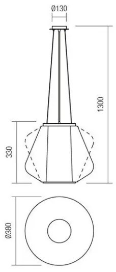 Redo 01-1140 - Csillár zsinóron FUSION 1xE27/42W/230V átm. 38 cm szürke