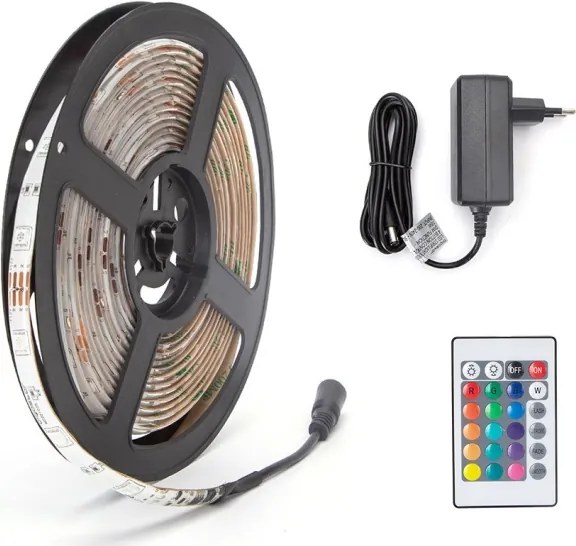 Aigostar - LED RGB fényerőszabályozható szalag 5m LED/24W/12/230V IP65 + távirányító