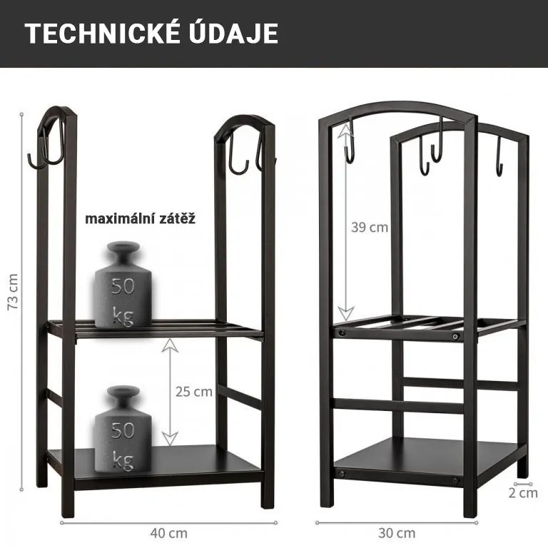STILISTA Tűzifa állvány tartozékokkal