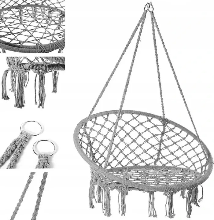 Szürke függőszék KOLUMBIA párnával