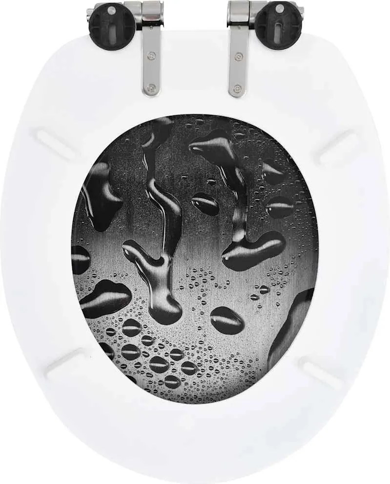 2 db vízcsepp mintás MDF WC-ülőke lassan csukódó fedéllel