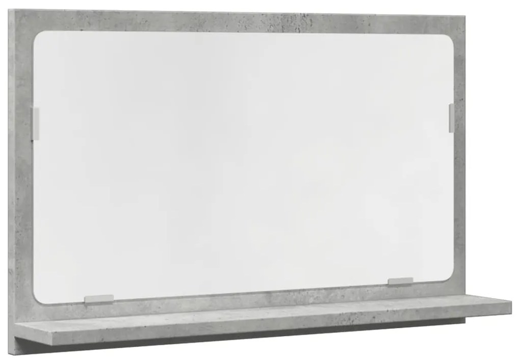 betonszürke szerelt fa tükrös fürdőszobaszekrény 60x11x37 cm
