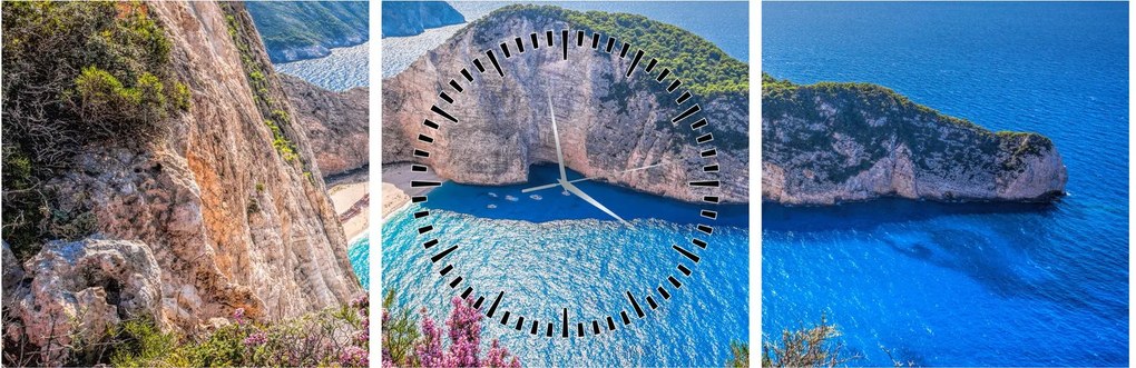 Kép - Navagio strand, Görögország (órával) (90x30 cm)