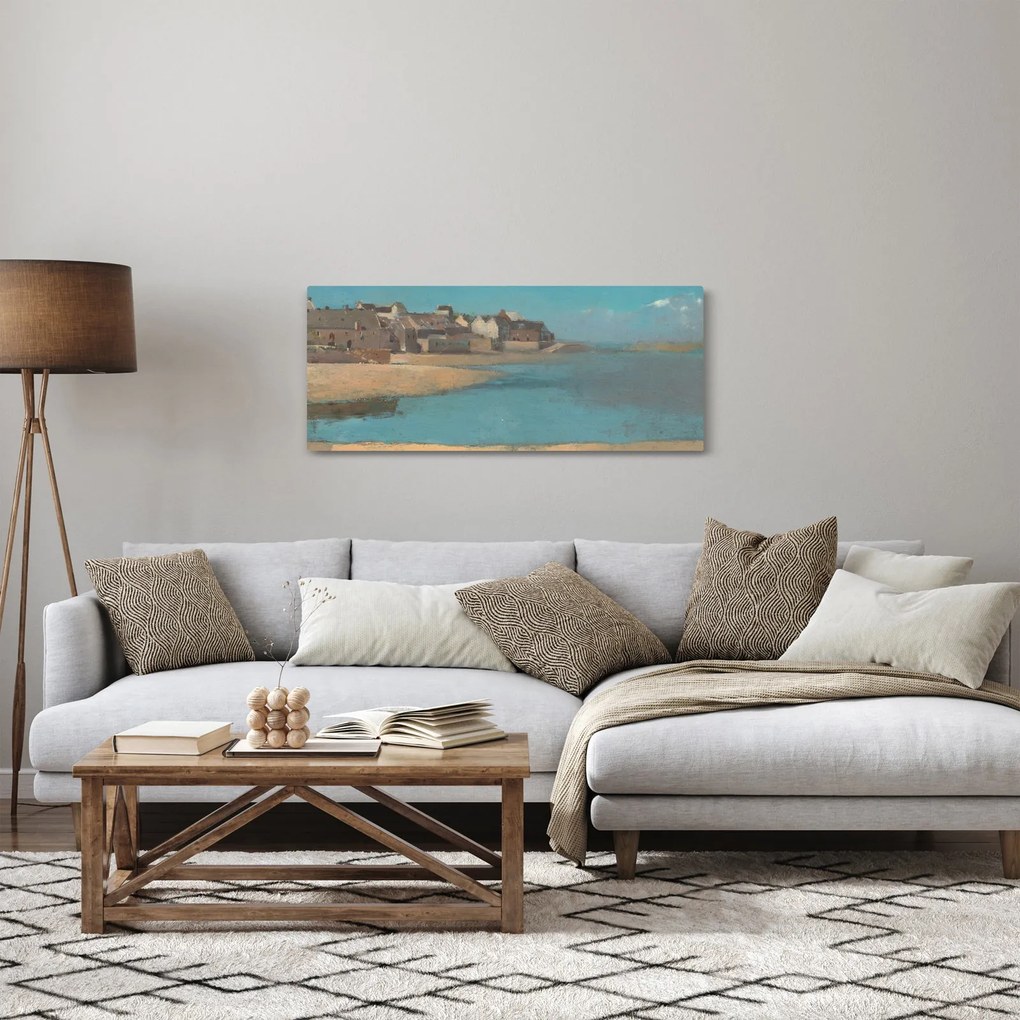 Kép - Odilon Redon, Village by the Sea in Brittany, reprodukciók (120x50 cm)