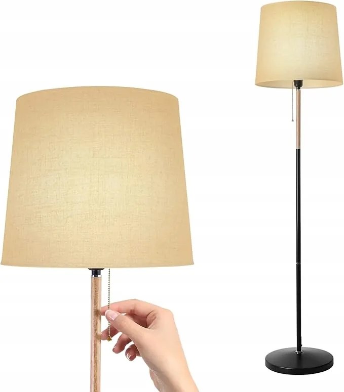 Állólámpa lenvászon lámpabúra, E27 foglalat, max. 60W, állólámpa