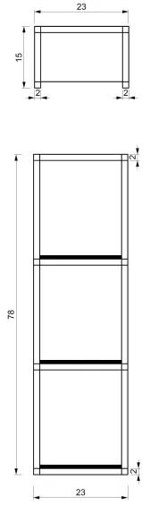 Fali törölközőtartó 78x23 cm fekete