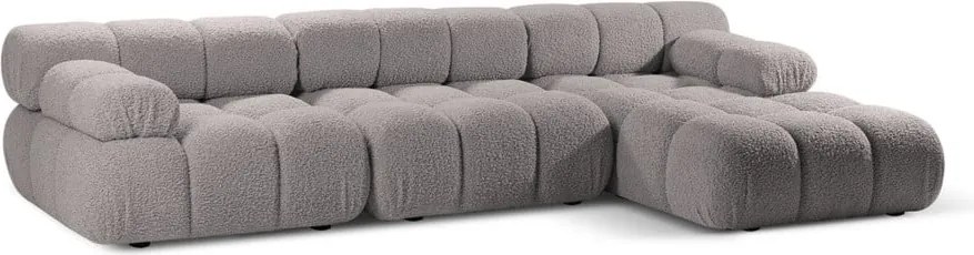 Világosszürke buklé moduláris sarokkanapé (jobb oldali) Bellis – Micadoni Home