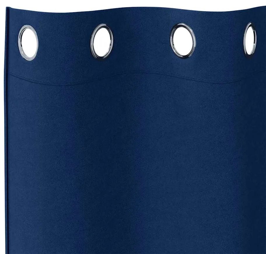 Függönyök függönyökkel 2 pcs Sötétkék 245x140cm Poliészter