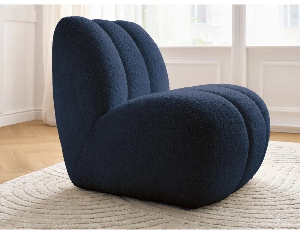 Sötétkék buklé fotel Janissaire – Bobochic Paris