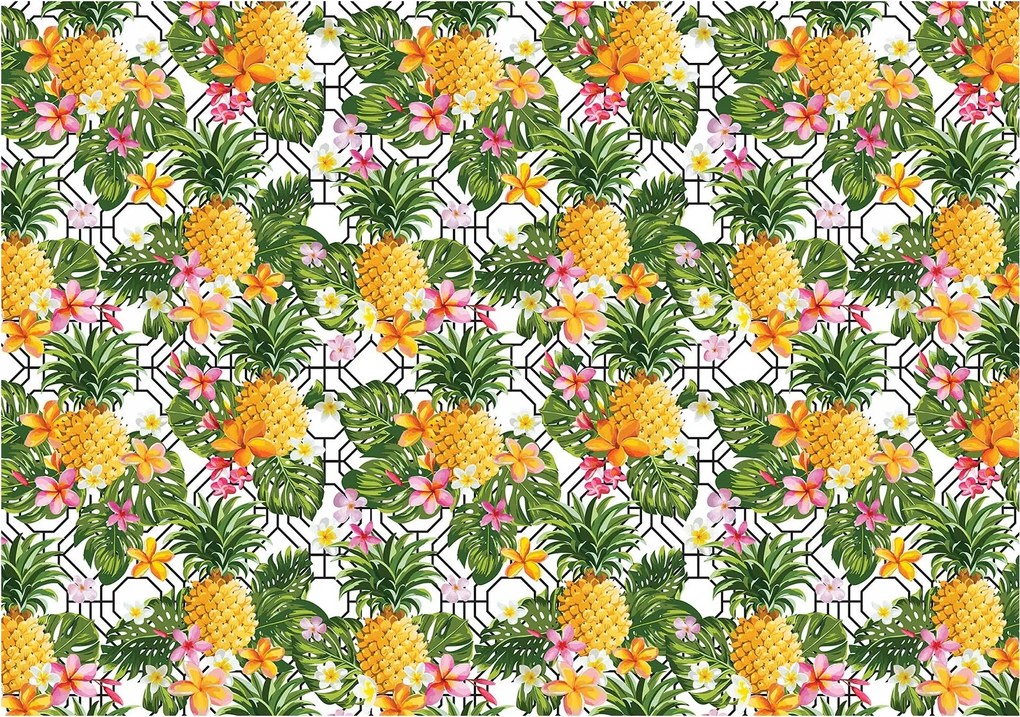 Fotótapéta Ananász Frangipani Trópusi Paradicsom Egzotika 200x140 +ragasztó