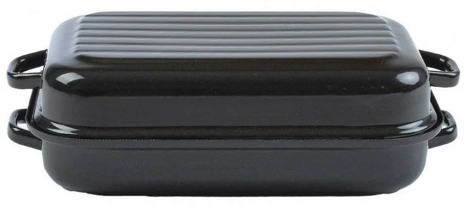 Belis Zománc dupla sütőedény, 35 cm-es, bordázott, 35 cm