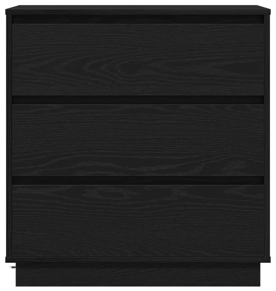 Éjjeli szekrény LED fénnyel Fekete tölgy 71x34,5x75 cm Feltárt fa