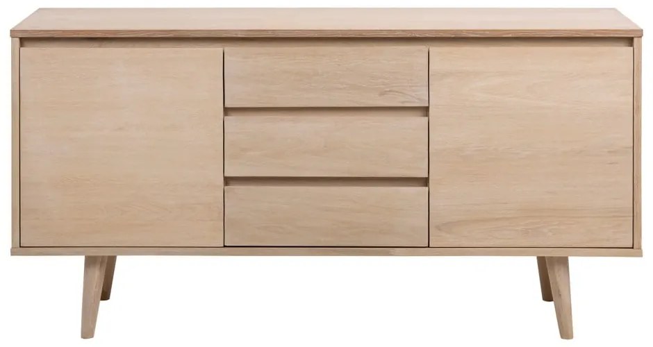 Natúr színű alacsony komód tölgyfa dekorral 150x75 cm Nagano – Actona