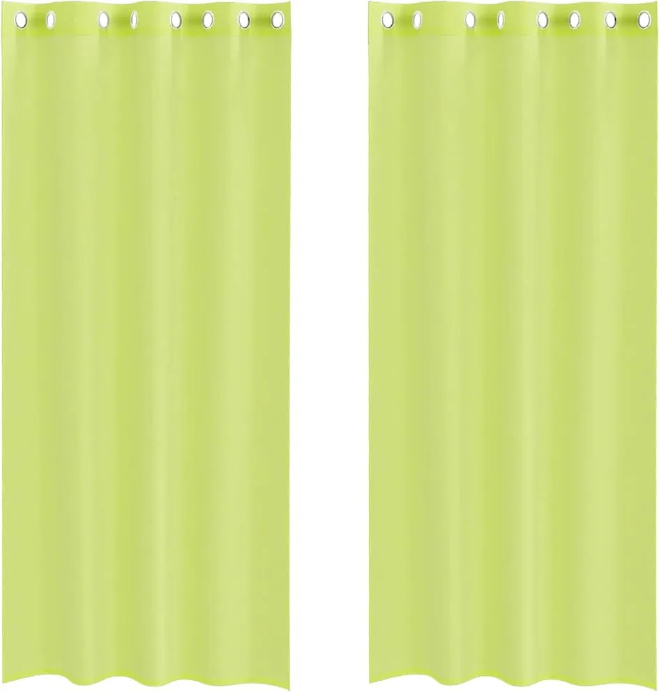 vidaXL 2 db almazöld fátyolfüggönyök rojtokkal 140x225 cm