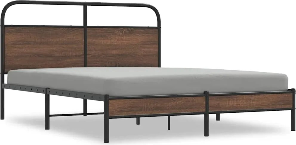 vidaXL ágykeret matrac nélkül 150x200 cm barna tölgyfa műfa