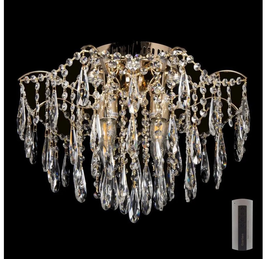 LED kristály mennyezeti lámpa 4xE27/60W + 4xLED/3W, 230V